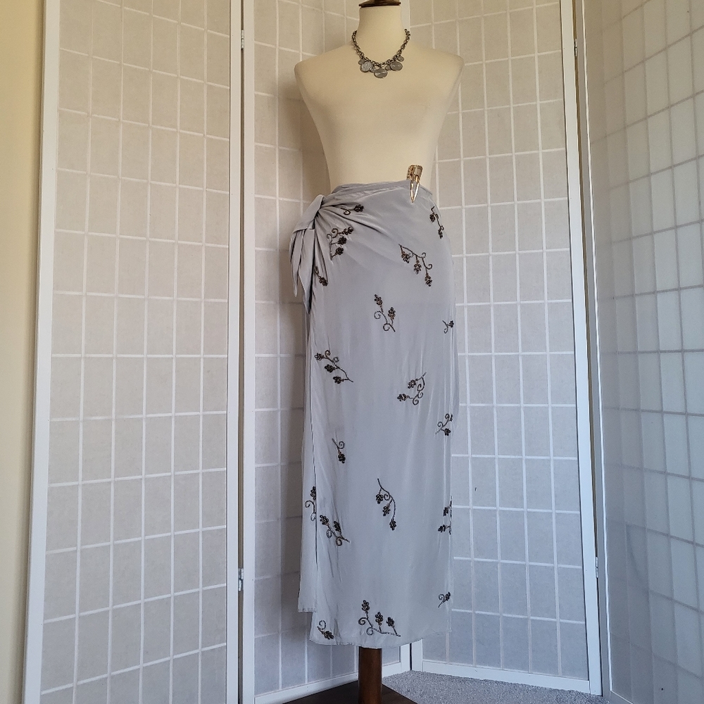 ZARA Wrap Beaded Wrap Skirt S NWT